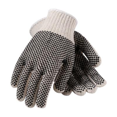 Protective Industrial Products 36-112PDD Regular Weight Seamless Knit Cotton/Polyester Glove with PVC Dotted Grip - Double-Sided