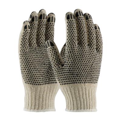 Protective Industrial Products 36-C330PDD Heavy Weight Seamless Knit Cotton/Polyester Glove with PVC Dotted Grip - Double-Sided w/ Coated Fingertips