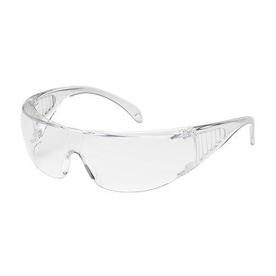 Protective Industrial Products 250-37-0900 OTG Rimless Safety Glasses with Clear Temple, Clear Lens and Anti-Scratch Coating