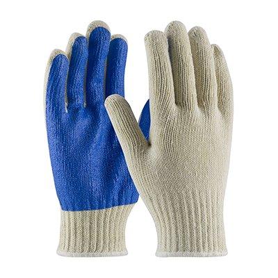 Protective Industrial Products 37-C110PC-BL Seamless Knit Cotton / Polyester Glove with PVC Palm Coating - 7 Gauge