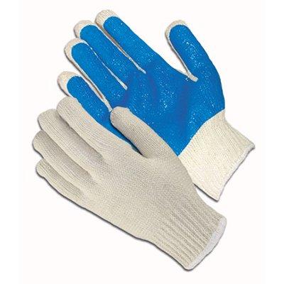 Protective Industrial Products 37-C2110PC-BL Seamless Knit Cotton / Polyester Glove with PVC Palm Coating - 10 Gauge