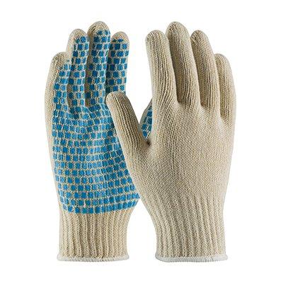 Protective Industrial Products 37-C110B Seamless Knit Cotton / Polyester Glove with PVC Brick Pattern Grip - 7 Gauge