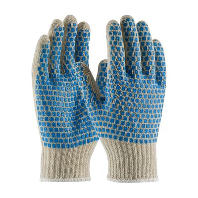 Protective Industrial Products 37-C110BB Seamless Knit Cotton / Polyester Glove with Double-Sided PVC Brick Pattern Grip - 7 Gauge