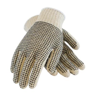 Protective Industrial Products 37-C110PDD Seamless Knit Cotton / Polyester Glove with Double-Sided PVC Dot Grip - 7 Gauge