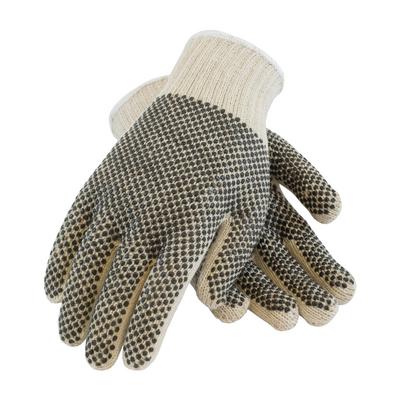 Protective Industrial Products 37-C112PDD Seamless Knit Cotton / Polyester Glove with Double-Sided PVC Dense Dot Grip - 7 Gauge