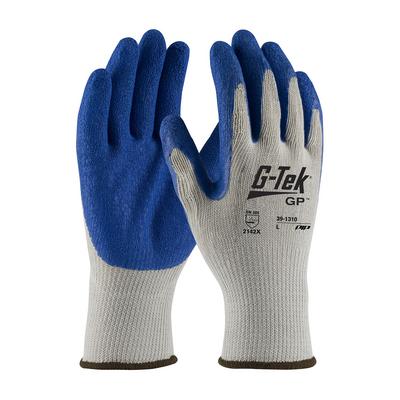Protective Industrial Products 39-1310 Seamless Knit Cotton / Polyester Glove with Latex Coated Crinkle Grip on Palm & Fingers - Economy Grade