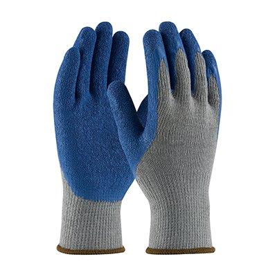 Protective Industrial Products 39-C1305 Seamless Knit Cotton / Polyester Glove with Latex Coated Crinkle Grip on Palm & Fingers - Regular Grade