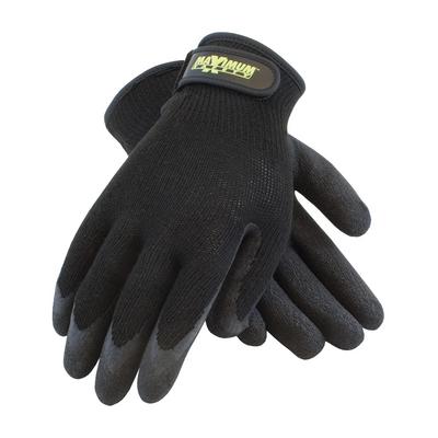 Protective Industrial Products 39-C1375 Seamless Knit Cotton / Polyester Glove with Latex Coated Crinkle Grip on Palm & Fingers - Hook & Loop Closure