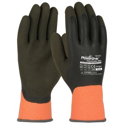 Protective Industrial Products 41-1329 Hi-Vis Seamless Knit Glove with Latex MicroFinish Grip on Full Hand