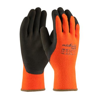 Protective Industrial Products 41-1400 Hi-Vis Seamless Knit Acrylic Terry Glove with Latex MicroFinish Grip on Palm & Fingers