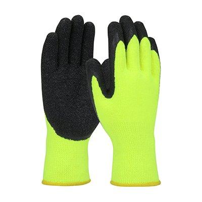 Protective Industrial Products 41-1425 Economy Hi-Vis Seamless Knit Acrylic Glove with Latex Coated Crinkle Grip on Palm & Fingers