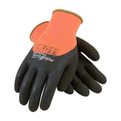 Protective Industrial Products 41-1475 Hi-Vis Seamless Knit Acrylic Terry Glove with Latex MicroFinish Grip on Palm, Fingers & Knuckles