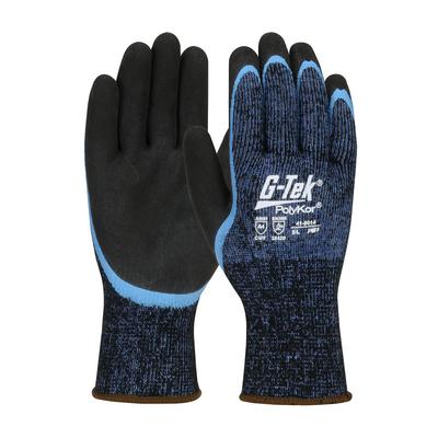 Protective Industrial Products 41-8014 Seamless Knit Single-Layer PolyKor®/ Acrylic Blend Glove with Double-Dip Latex MicroSurface Grip on Palm & Fingers