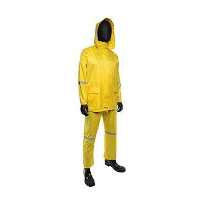 Protective Industrial Products 4338 Three-Piece Rain Suit with Reflective Stripes - 0.18 mm