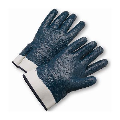 Protective Industrial Products 4550RFFC Nitrile Dipped Glove with Jersey Liner and Heavy Weight Rough Grip on Full Hand -  Plasticized Safety Cuff