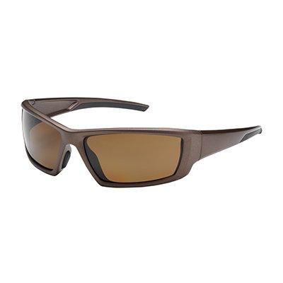 Protective Industrial Products 250-47-1042 Full Frame Safety Glasses with Brown Frame, Polarized Brown Lens and Anti-Scratch / Anti-Fog Coating