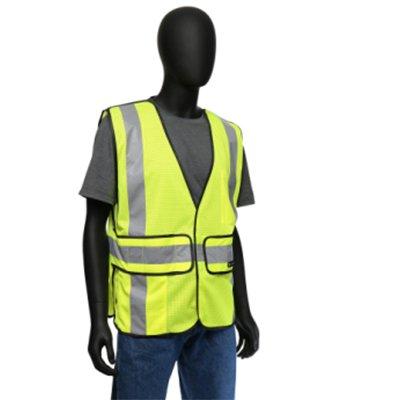 Protective Industrial Products 47200 ANSI Type R Class 2 Three Pocket Expandable Mesh Breakaway Vest