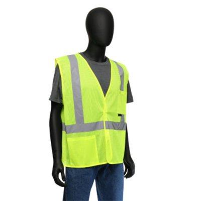 Protective Industrial Products 47205 ANSI Type R Class 2 Two Pocket Value Mesh Vest