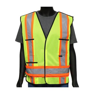 Protective Industrial Products 47213 ANSI Type R Class 2 Two-Tone X-Back Breakaway Mesh Vest