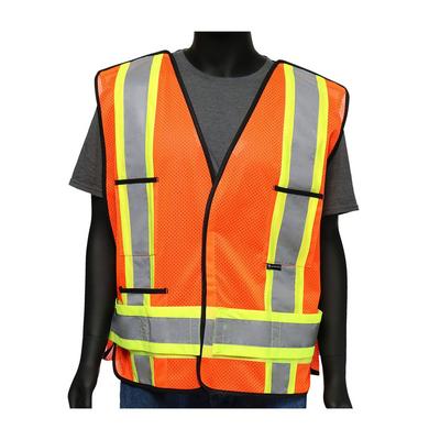 Protective Industrial Products 47214 ANSI Type R Class 2 Two-Tone X-Back Breakaway Mesh Vest