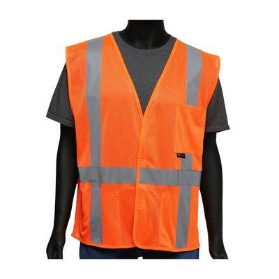 Protective Industrial Products 47218 ANSI Type R Class 2 FR Treated Three Pocket Mesh Vest