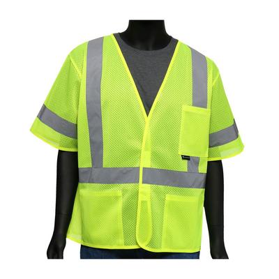 Protective Industrial Products 47300 ANSI Type R Class 3 Value Three Pocket Mesh Vest