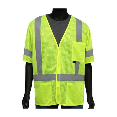 Protective Industrial Products 47308 ANSI Type R Class 3 Three Pocket FR Treated Mesh Vest