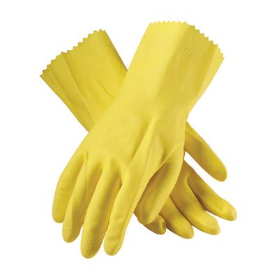 Protective Industrial Products 48-L187Y Unsupported Latex, Flock Lined with Honeycomb Grip - 18 Mil