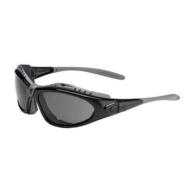 Protective Industrial Products 250-50-0521 Full Frame Safety Glasses with Black Frame, Foam Padding, Gray Lens and Anti-Scratch / FogLess® 3Sixty™ Coating