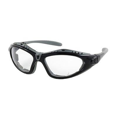 Protective Industrial Products 250-51-0020 Full Frame Safety Readers with Black Frame, Foam Padding, Clear Lens and Anti-Scratch / Anti-Fog Coating - +2.00 Diopter