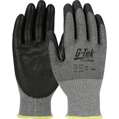 Protective Industrial Products 556 Seamless Knit PolyKor® Blended Glove with Polyurethane Coated Smooth Grip on Palm & Fingers - Touchscreen Compatible