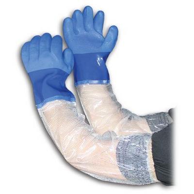 Protective Industrial Products 58-8657 Oil Resistant PVC Glove with Seamless Liner and Rough Coating - 25" Extended PVC Sleeve