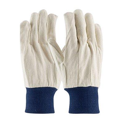 Protective Industrial Products 710BKWK Premium Grade Cotton/Poly Canvas Single Palm Glove - Blue Knit Wrist