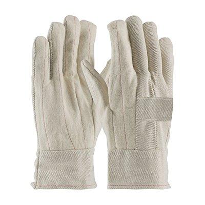 Protective Industrial Products 718BT Cotton Canvas Double Palm Glove with Nap-out Finish - Band Top