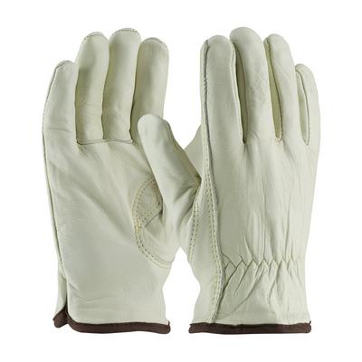 Protective Industrial Products 77-265 Top Grain Cowhide Leather Glove with Natural Cotton Lining - Keystone Thumb