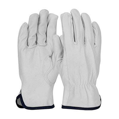 Protective Industrial Products 77-3600 Top Grain Goatskin Leather Drivers Glove with White Cotton Lining - Keystone Thumb