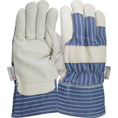 Protective Industrial Products 78-3927 Pigskin Leather Palm Glove with Fabric Back and 3M™ Thinsulate™ Lining - Rubberized Safety Cuff