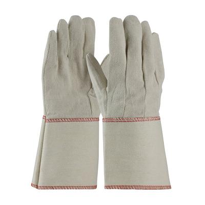 Protective Industrial Products 90-910G Premium Grade Cotton Canvas Single Palm Glove - Starched Gauntlet Cuff