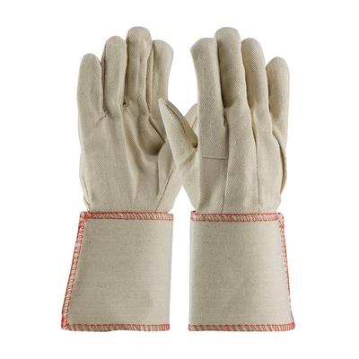 Protective Industrial Products 90-910GA Premium Grade Cotton Canvas Single Palm Glove - Plasticized Gauntlet Cuff