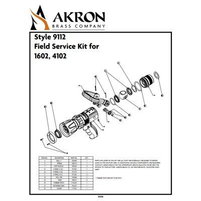 Akron Brass 9112 Field Service Kit for Style 1602, 4102
