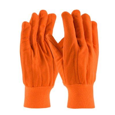 Protective Industrial Products 92-918PCO Hi-Vis Cotton / Polyester Double Palm Glove with Nap-in Finish - Knitwrist