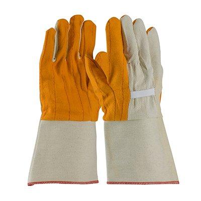 Protective Industrial Products 93-578G Premium Grade Cotton Chore Glove with Double Layer Palm/Back and Nap-out Finish - Rubberized Gauntlet Cuff