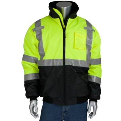 Protective Industrial Products 333-1740 ANSI Type R Class 3 Value Black Bottom Bomber Jacket