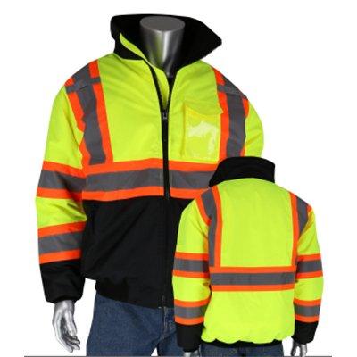 Protective Industrial Products 333-1745 ANSI Type R Class 3 Value Two-Tone, Black Bottom Bomber Jacket