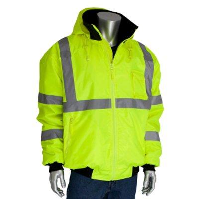 Protective Industrial Products 333-1762 ANSI Type R Class 3 Value Bomber Jacket with Zip-Out Fleece Liner