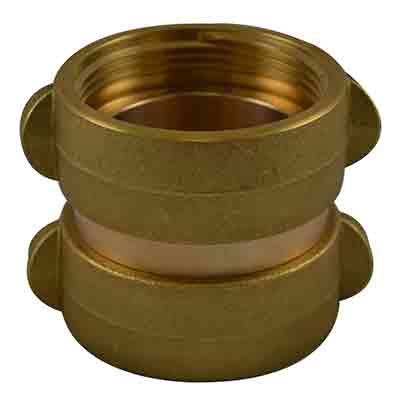 South park corporation DF4406AB DF44, 2.5 National Standard Thread (NST) X 2.5 National Standard Thread (NST) Double Female Adapter Brass