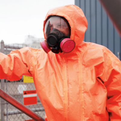 Dupont Tychem ThermoPro protective suit for toxic chemicals