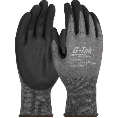 Protective Industrial Products 16-328 Seamless Knit PolyKor® Blended Glove with Nitrile Coated Foam Grip on Palm & Fingers - Touchscreen Compatible