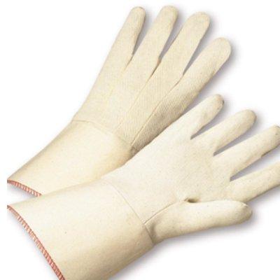 Protective Industrial Products GS21I Premium Grade Cotton Canvas Single Palm Glove - Starched Gauntlet Cuff