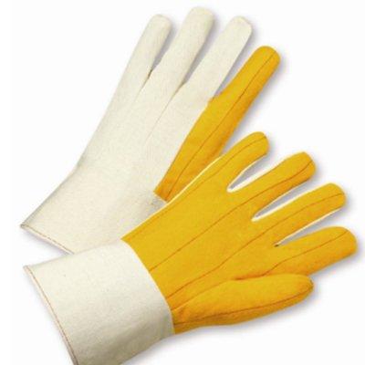 Protective Industrial Products GWB51SI Premium Grade Cotton Chore Glove with Double Layer Palm/Back and Nap-out Finish - Rubberized Gauntlet Cuff